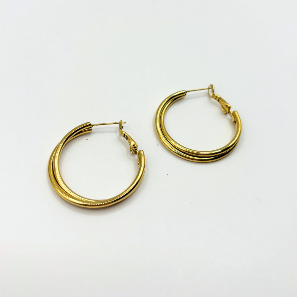 Twisted hoops oorbellen