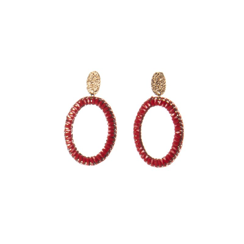 Statement oorbellen rood