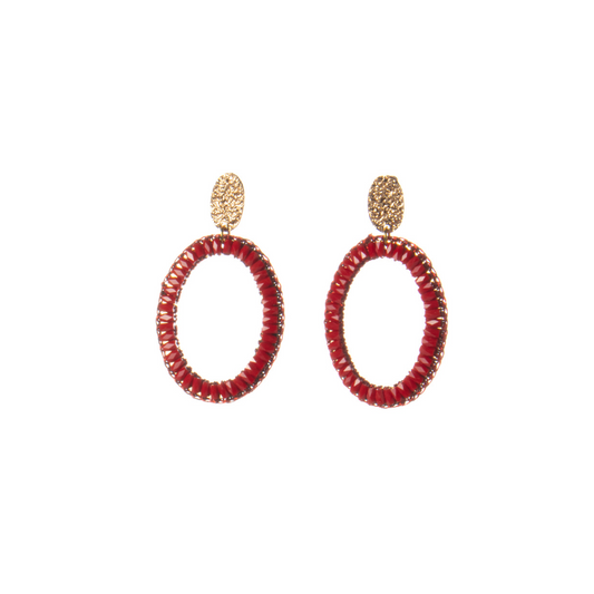 Statement oorbellen rood