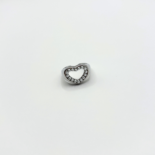 Ring heart pearl