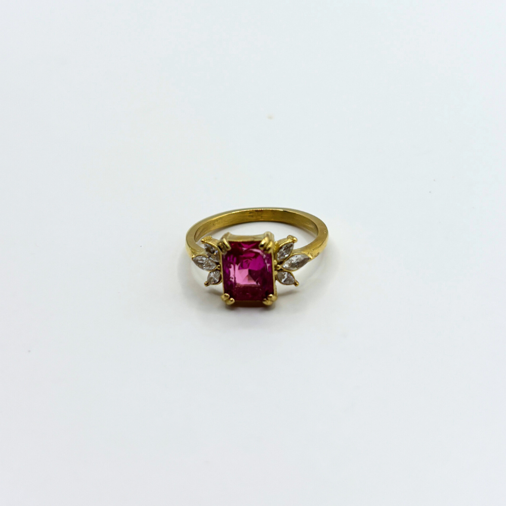 Ring met roze stenen