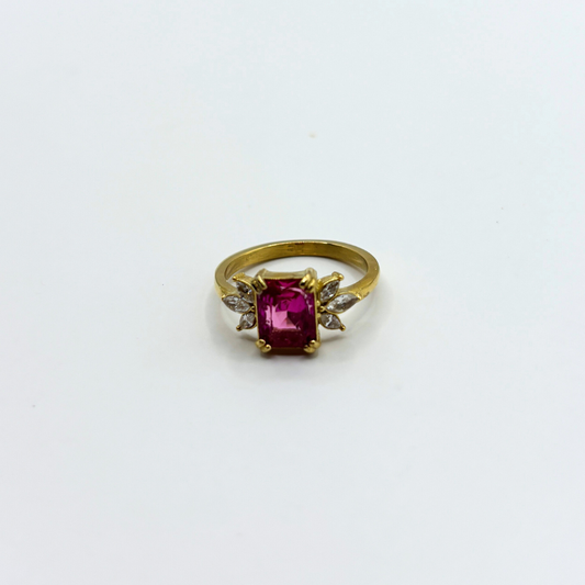 Ring met roze stenen
