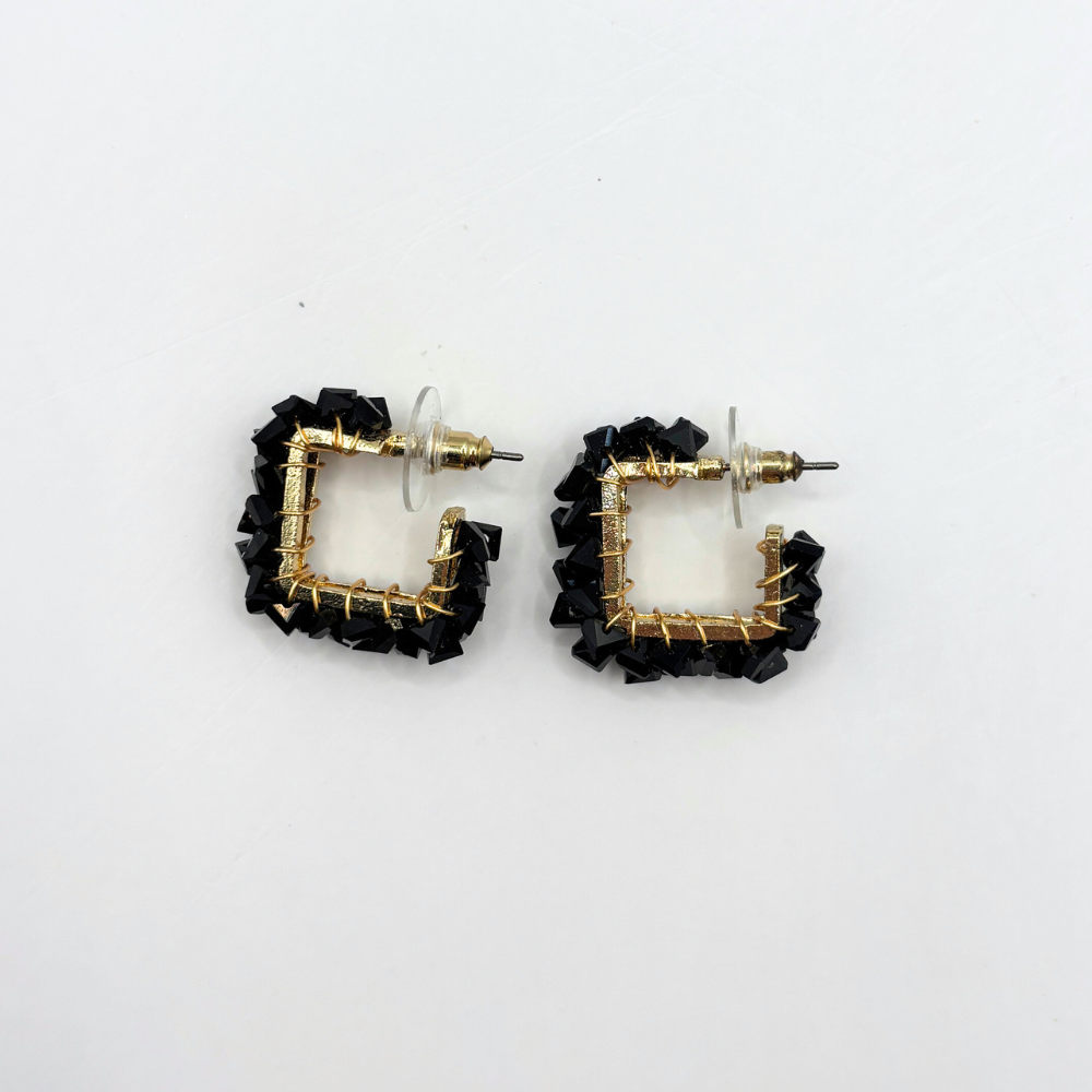 Black pearl oorbellen