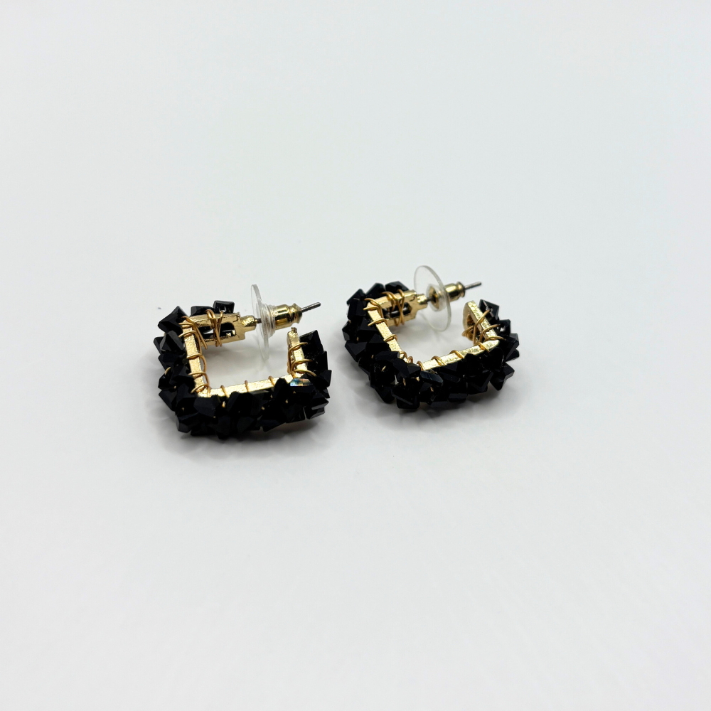 Black pearl oorbellen