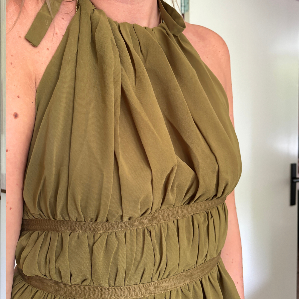 Halter top met open rug