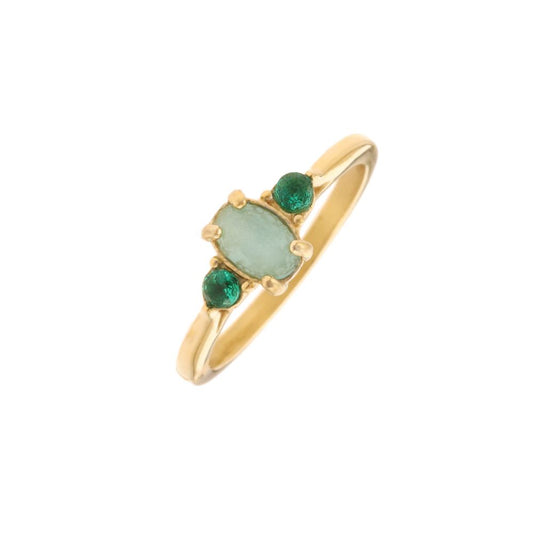 Ring met gekleurde steentjes