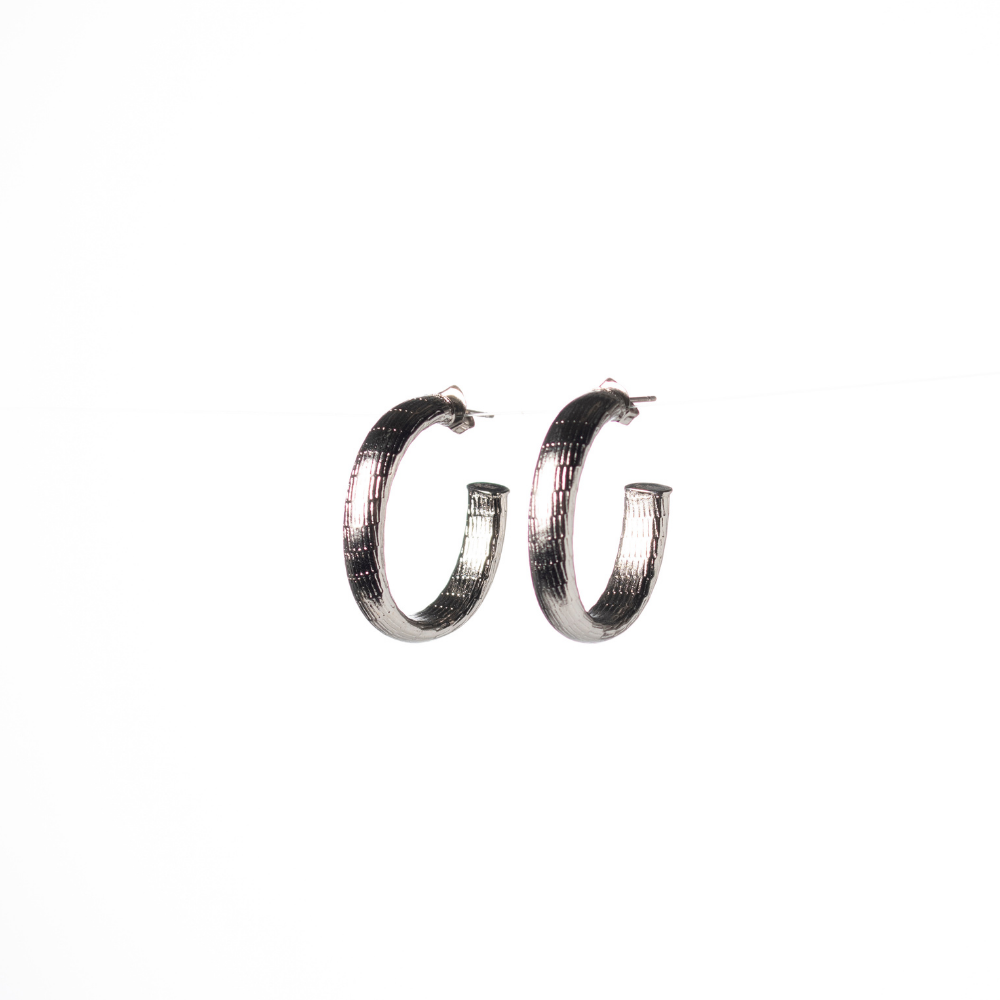 Hoops oorbellen print