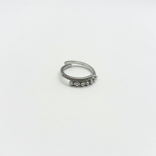 Ring met parels en steentjes