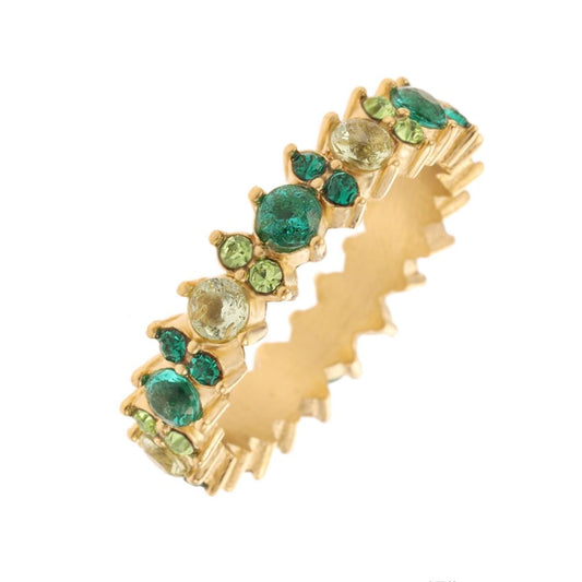 Ring met gekleurde steentjes